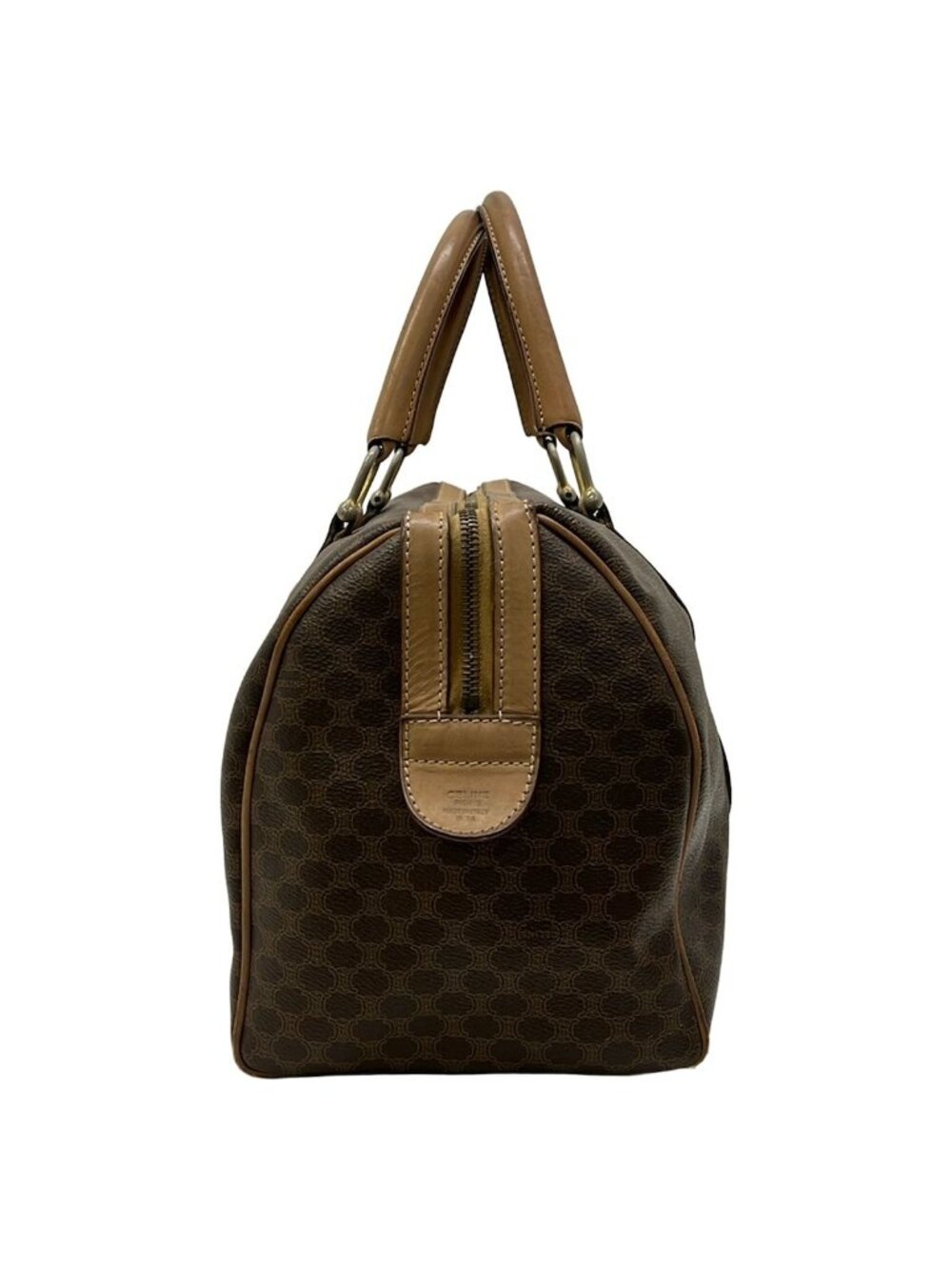 ★SOLD★ Celine Boston Bag Macadam Pattern Dark Brown No Lock Leather - Picture 2 of 12